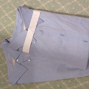 17.5x 37 blue dry cleaned shirts button down Van Laack brand.
